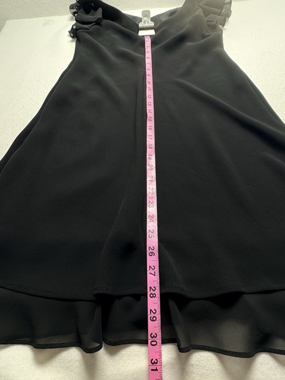 Vtg SL FASHIONS Women Chiffon Embroidered Floral‎ Midi Dress Sz 12 Black 6-5 - Picture 9 of 9